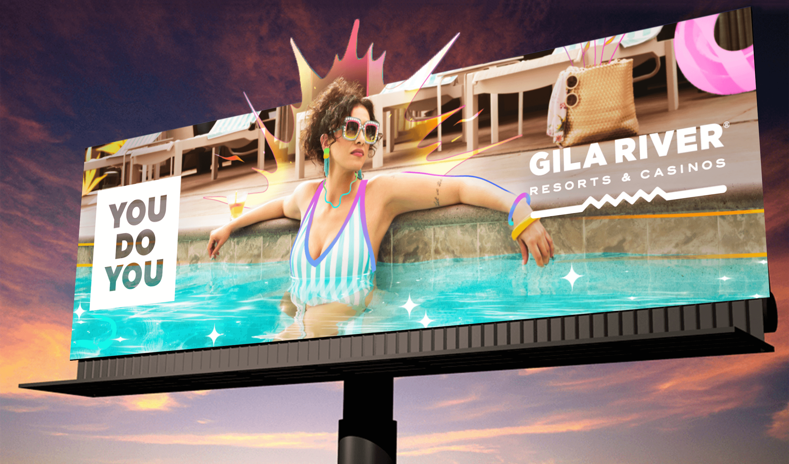 You Do You poolside outdoor billboard campaign